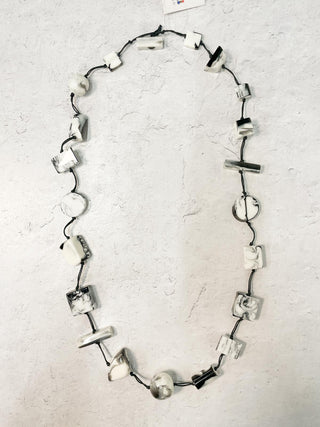 Atelier 1701 Mixed Shapes Necklace, White Black Marble - Statement Boutique