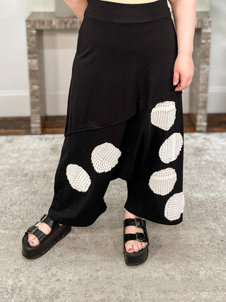 Bread & Butter Applique Circles Harem Pant, Black/Cream - Statement Boutique