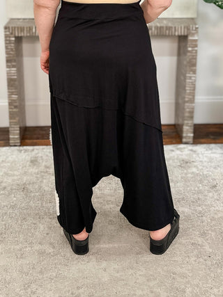 Bread & Butter Applique Circles Harem Pant, Black/Cream - Statement Boutique
