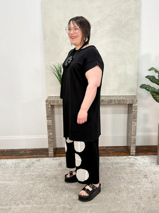 Bread & Butter Applique Circles Harem Pant, Black/Cream - Statement Boutique