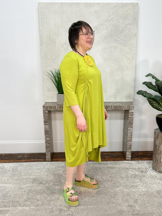 Bread & Butter Cinch Detail Hi Lo Dress, Lime - Statement Boutique