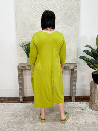 Bread & Butter Cinch Detail Hi Lo Dress, Lime - Statement Boutique