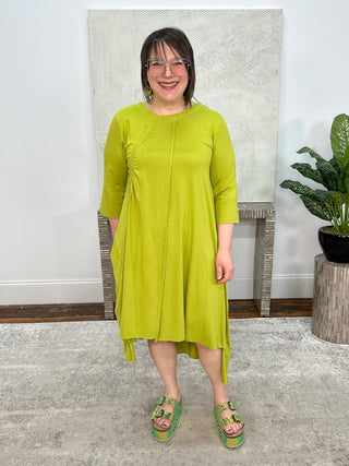 Bread & Butter Cinch Detail Hi Lo Dress, Lime - Statement Boutique