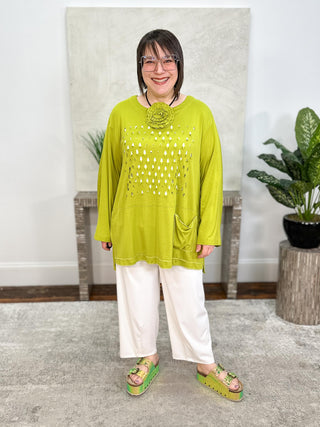Bread & Butter Cut-Out Tunic, Lime - Statement Boutique