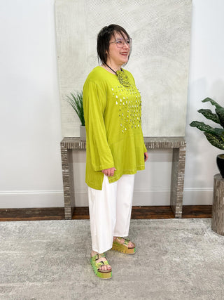 Bread & Butter Cut-Out Tunic, Lime - Statement Boutique