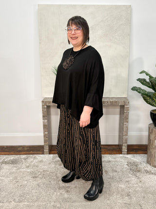 Lightweight Sweater Knit Top, Black