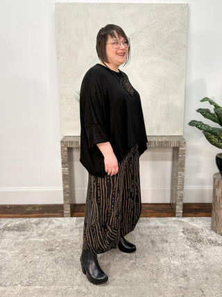 Lightweight Sweater Knit Top, Black