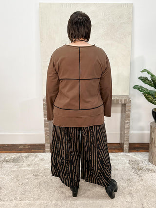 Seamed Balloon Pant, Black/Brown