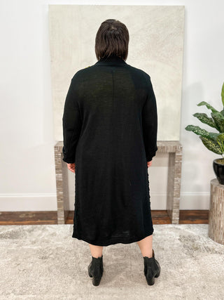 Open Knit Sweater Cardigan, Black