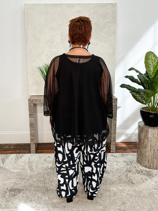 Panel Accent Mesh Top, Black