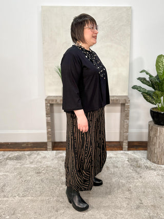 Panel Detail Boxy Top, Black