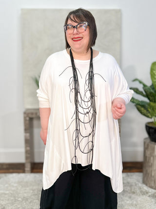 Bread & Butter Slit Back High Low Tunic, White - Statement Boutique
