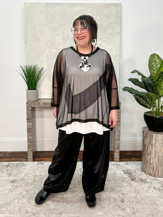 Panel Accent Mesh Top, Black