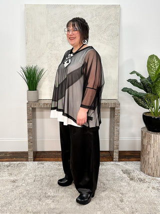 Panel Accent Mesh Top, Black