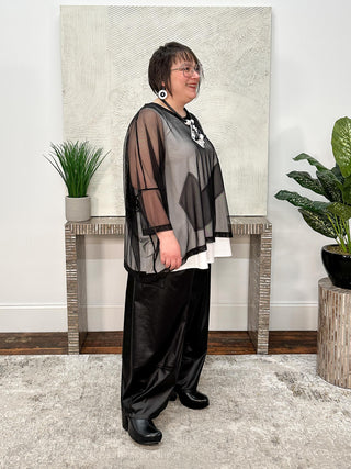 Panel Accent Mesh Top, Black