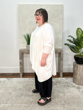 Bread & Butter Slit Back High Low Tunic, White - Statement Boutique