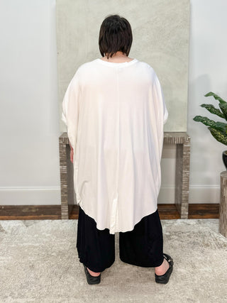 Bread & Butter Slit Back High Low Tunic, White - Statement Boutique
