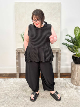Tres Chic Portia Tank, Black Stripe