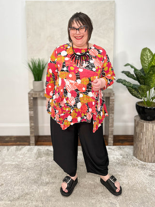 Chalet Crinkle Mesh Emily Top, Peony - Statement Boutique