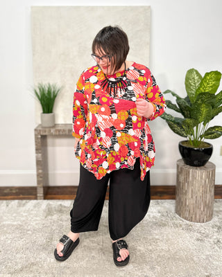 Chalet Crinkle Mesh Emily Top, Peony - Statement Boutique