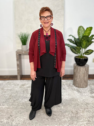 Chalet Tres Chic Desiree Cardi, Merlot - Statement Boutique