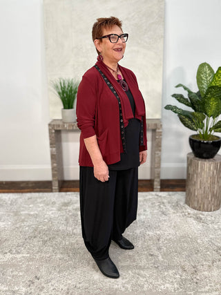 Chalet Tres Chic Desiree Cardi, Merlot - Statement Boutique