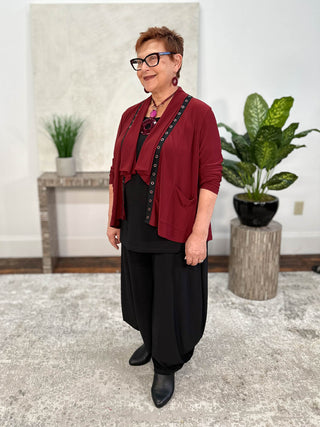 Chalet Tres Chic Desiree Cardi, Merlot - Statement Boutique