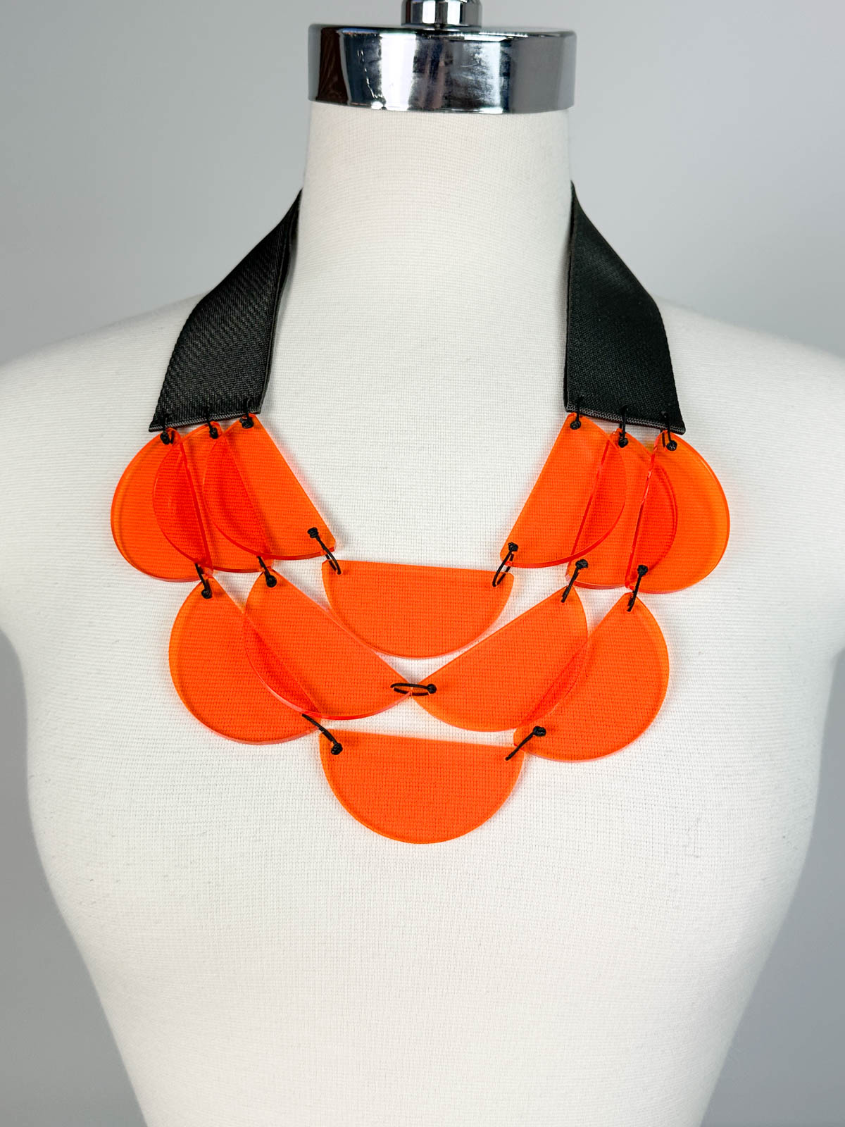 Christina Brampti Acrylic Bib Necklace, Orange - Statement Boutique
