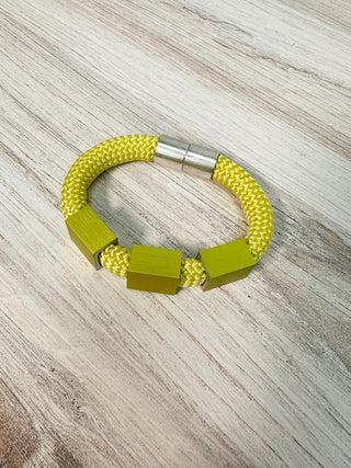 Aluminum Cubes Bracelet, Yellow