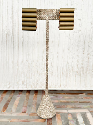 Small Aluminum Tubes Stud Earrings, Bronze