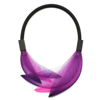 Christina Brampti Feather Tulle Collar, Purple Mix - Statement Boutique
