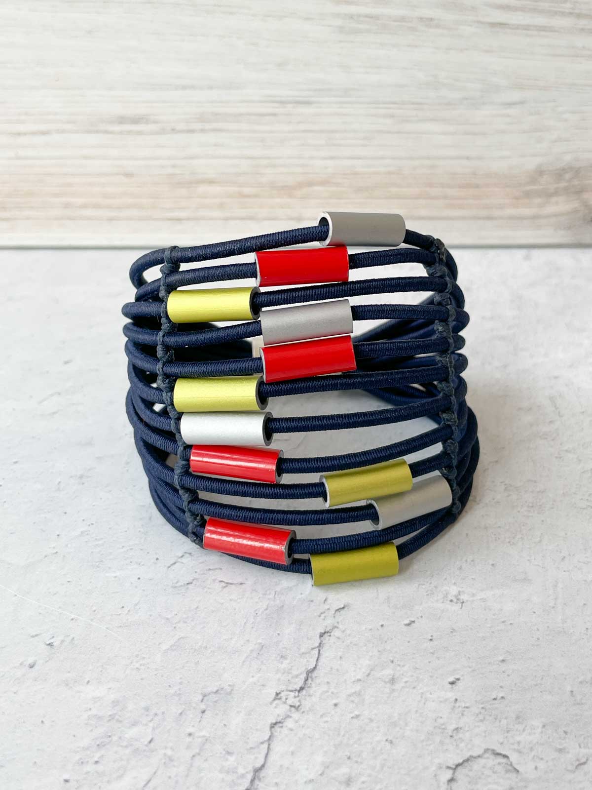 Christina Brampti Multi Strand Leather & Aluminum Magnetic Bracelet, Navy/Multi - Statement Boutique