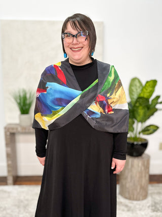 Cocoon House Silk Frida Poncho, Jubilee - Statement Boutique