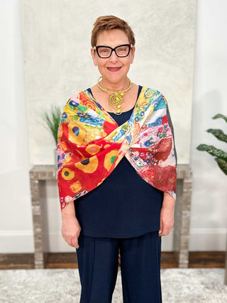 Silk Frida Poncho, Klimt Hope