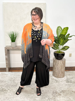 Cocoon House Silk Long Kimono, Sienna Skies - Statement Boutique