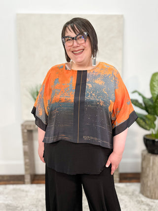 Cocoon House Silk Short Top, Sienna Skies - Statement Boutique