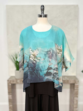 Silk Top with Overlay, Daydream