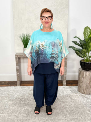 Silk Top with Overlay, Daydream