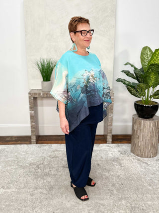 Silk Top with Overlay, Daydream