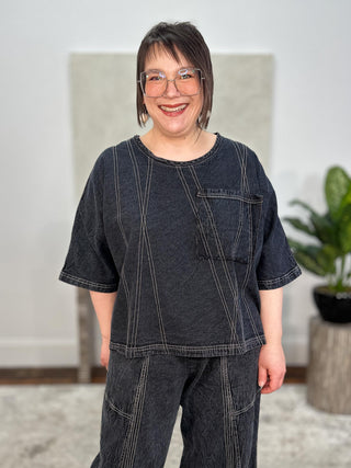 Cynthia Ashby Denim Devin Top, Mica - Statement Boutique