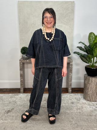 Cynthia Ashby Denim Devin Top, Mica - Statement Boutique