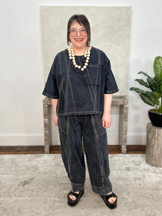 Cynthia Ashby Denim Devin Top, Mica - Statement Boutique
