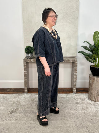 Cynthia Ashby Denim Devin Top, Mica - Statement Boutique
