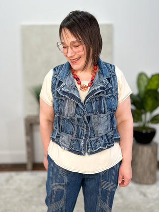 Cynthia Ashby Denim Weave Vest, Classic - Statement Boutique
