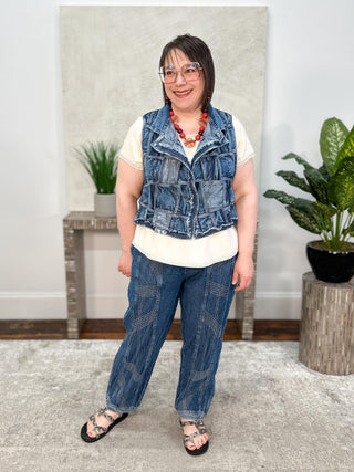 Cynthia Ashby Denim Weave Vest, Classic - Statement Boutique