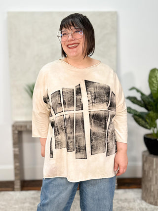 Cynthia Ashby Jay Tee with Black Graphic, Salt - Statement Boutique