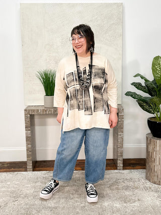 Cynthia Ashby Jay Tee with Black Graphic, Salt - Statement Boutique