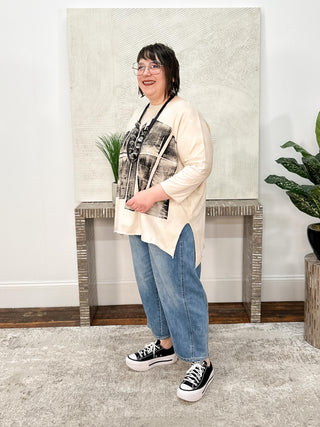 Cynthia Ashby Jay Tee with Black Graphic, Salt - Statement Boutique