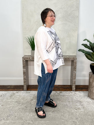 Cynthia Ashby Jay Tee with Black Graphic, Natural - Statement Boutique