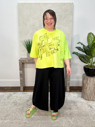 Cynthia Ashby Rex Tee with Black Graphic, Neon - Statement Boutique